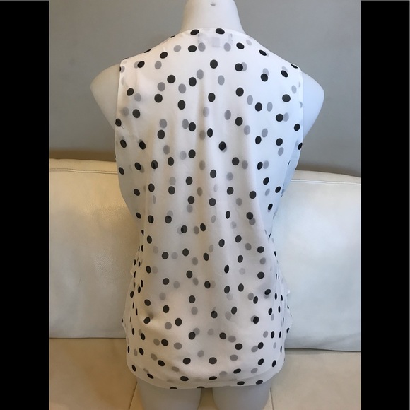 Bellissima White & Black Polka Dot Sleeveless Top - Picture 3 of 9